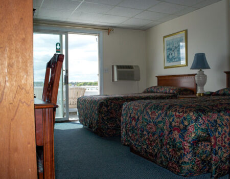 Sea Whale Motel deck room with two double beds