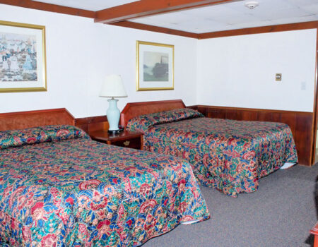 Sea Whale Motel garden room with two double beds